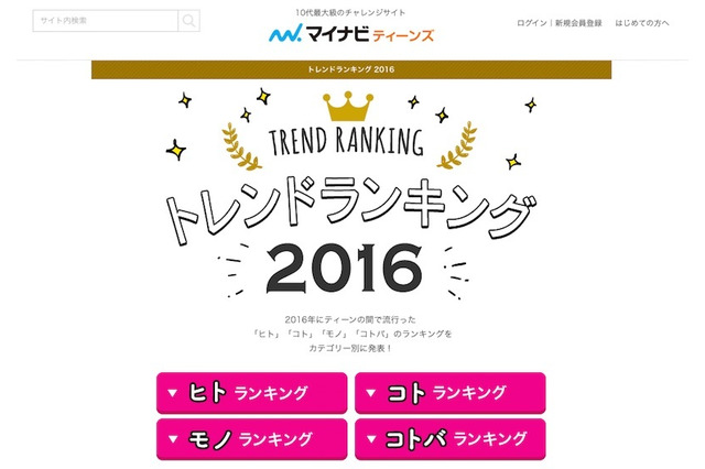 SNOW・おけまる・PPAP…10代女子2016トレンドランキング 画像