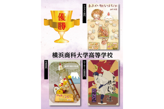 「年賀状甲子園」横浜商科大学高校が優勝、郵政博物館で展示会 画像