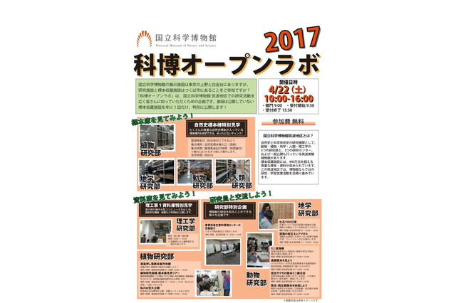 年に1回の特別公開、筑波地区「科博オープンラボ2017」4/22 画像