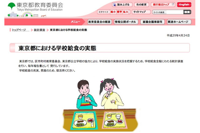 東京都の学校給食費、中学校で1食あたり305.96円…最高は千代田区の347円 画像