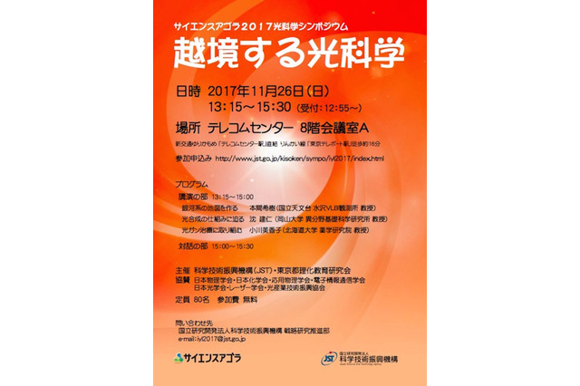 「光」の最新研究に触れよう、サイエンスアゴラ2017…光科学シンポジウム11/26 画像