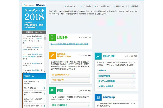 【センター試験2018】ベネッセ・駿台「度数分布」公開、東大理三のA判定は865点【大学受験2018】 画像
