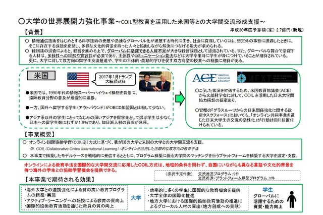 大学の世界展開力強化事業、国公私立大学から公募 画像