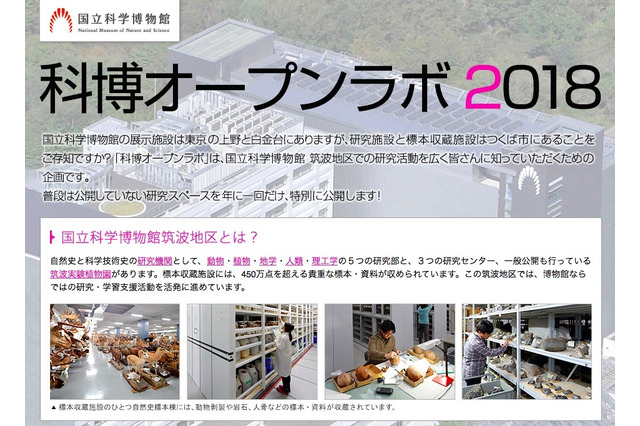 国立科学博物館筑波地区「科博オープンラボ2018」4/21 画像