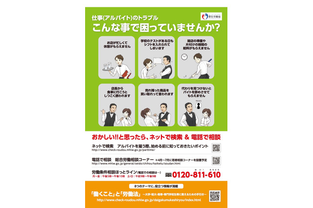 「アルバイトの労働条件を確かめよう！」厚労省が呼びかけ 画像