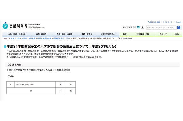 【大学受験2019】立命館・東京成徳など私大4大学、学部設置届出 画像