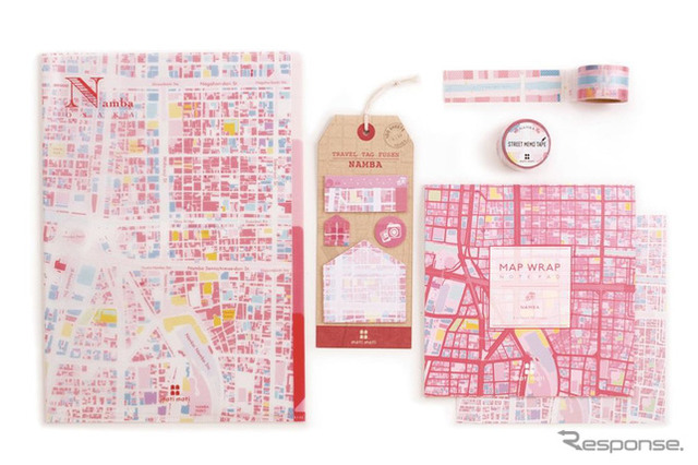 地理の学習にも？ゼンリン地図柄ステーショナリーに「なんば」 画像