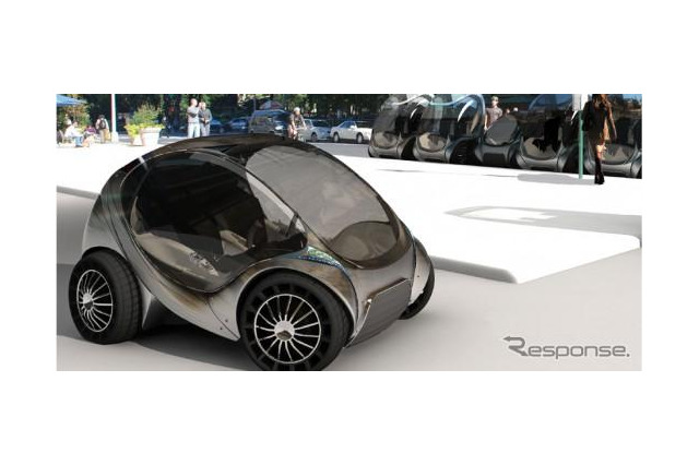 駐車スペースを有効活用、折りたたみEV自動車 画像