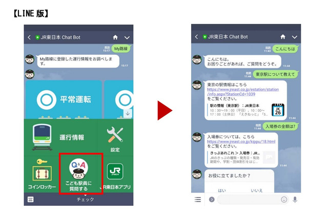 JR東日本、LINEで問合せ対応「こども駅員Q＆A」開始 画像