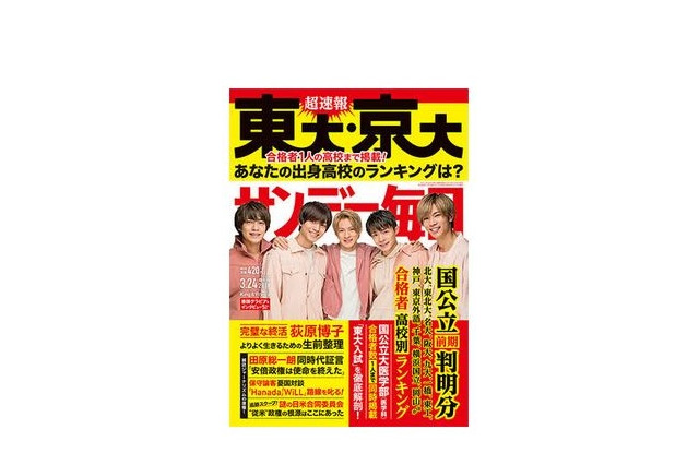 【大学受験2019】東大・京大合格者ランキング、サンデー毎日3/13発売 画像