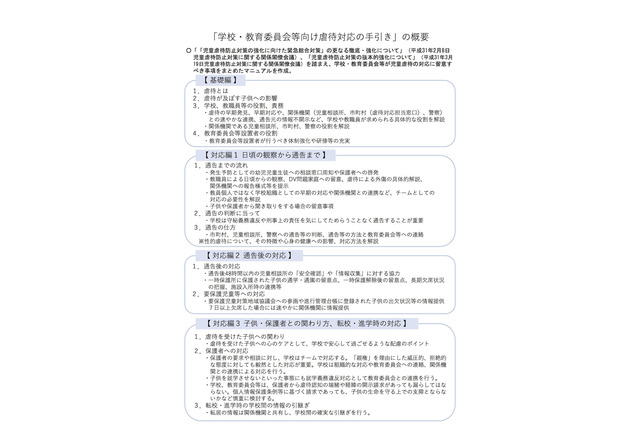 学校は毅然とした対応を…文科省「虐待対応の手引き」作成 画像