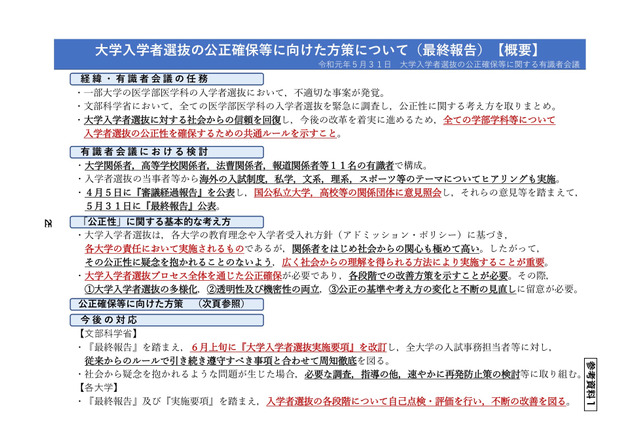 文科省、大学入試の公正確保に向けた方策（最終報告）公表 画像