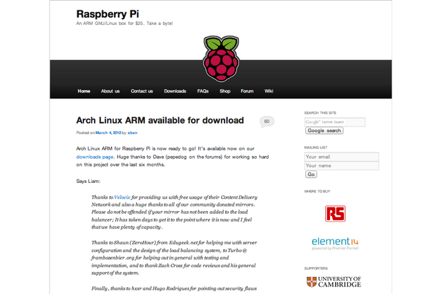 クレジットカードサイズのコンピューターを35ドルで提供 画像