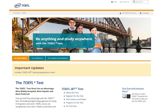 TOEFL iBT、試験回数の増加と再受験までの期間短縮 画像