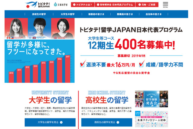 トビタテ！留学JAPAN、第12期に1,100人応募 画像