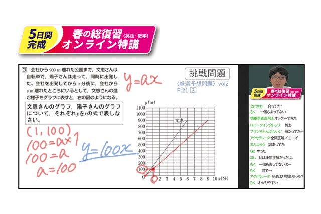 【家庭学習・無償】中1・2生会員対象、進研ゼミオンライン講座3/9-13開講 画像