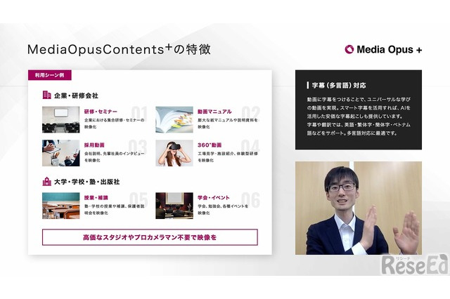 MOP、「Zoom」録画映像データ対応の学びの映像制作サービス 画像