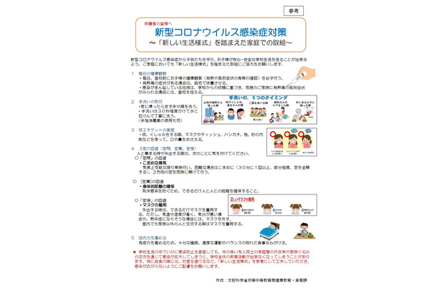 家庭も「新しい生活様式」の徹底を…文科省が要請 画像