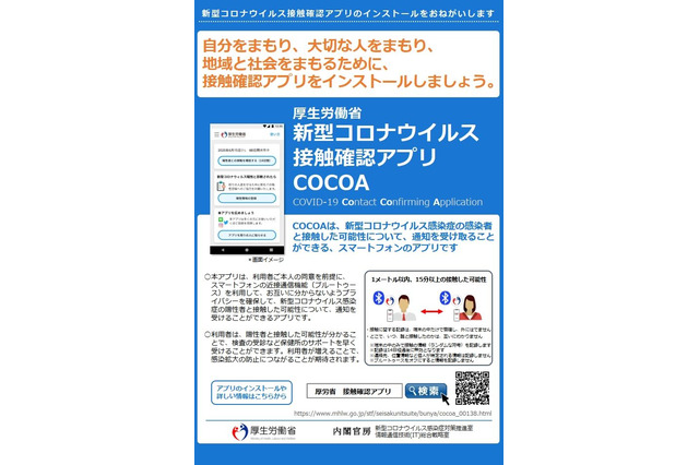 新型コロナ接触確認アプリ「COCOA」提供…厚労省 画像