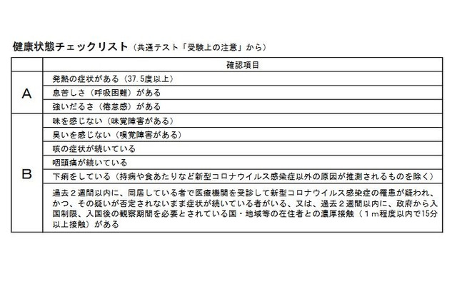 【大学入学共通テスト2021】体調管理や追試申請…コロナ対応 画像