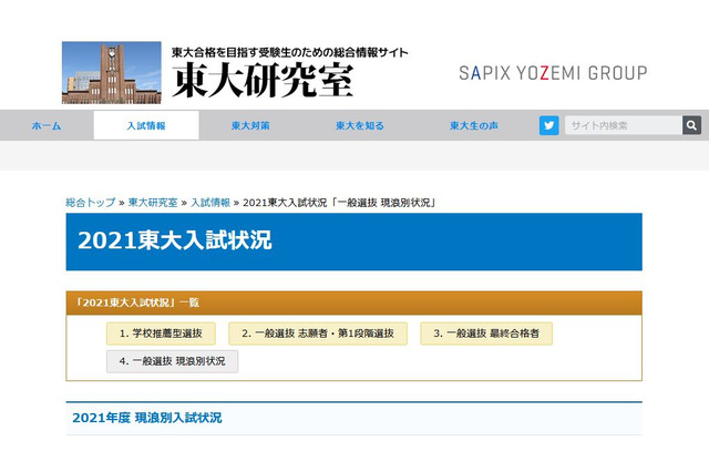 【大学受験】東大一般入試、現役生と1浪生の合格率…差は縮小傾向 画像