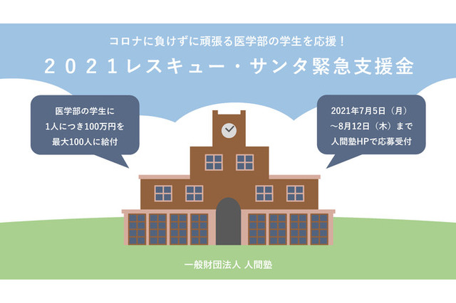 医学部生対象、レスキュー・サンタ緊急支援金…総額1億円 画像