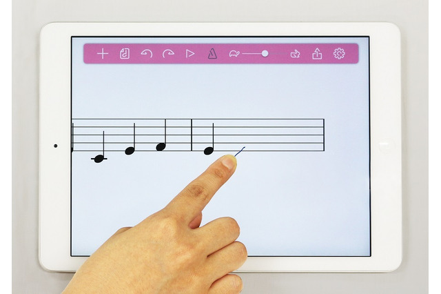 タブレット対応、手書きで書き込める「おんぷノート」 画像