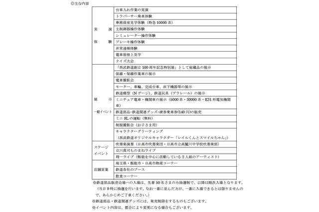 創立100周年の特別展示も「西武・電車フェスタ」6/10武蔵丘 画像