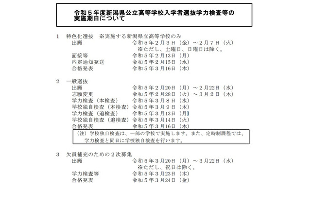 【高校受験2023】新潟県公立高、一般選抜の学力検査3/8 画像