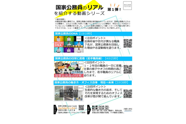 3分で国家公務員のリアルがわかるショート動画公開…内閣府 画像