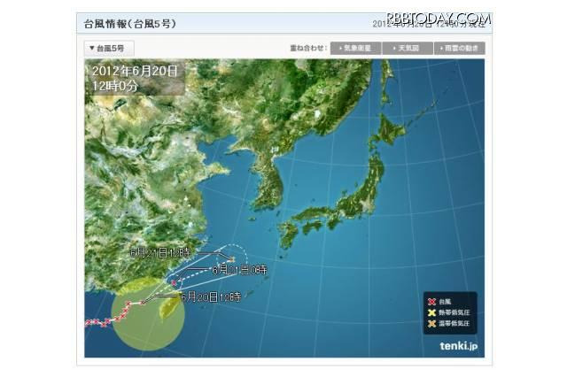 台風5号、21日には九州から近畿の太平洋側を中心に大雨 画像