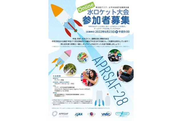 中2-高1対象、APRSAF水ロケット大会日本代表募集6/23〆切 画像