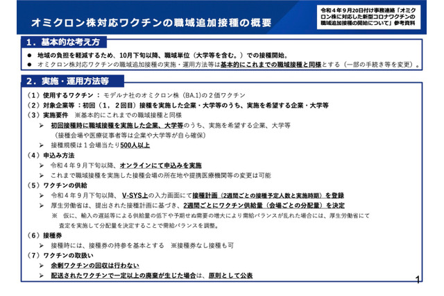 大学拠点接種、オミクロン株対応追加接種…財政支援も継続 画像
