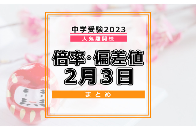 【中学受験2023】人気難関校倍率情報（2/3版）4模試偏差値情報 画像