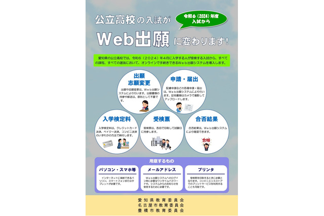 【高校受験2024】愛知県公立高、Web出願導入…76校1校舎で特色選抜 画像