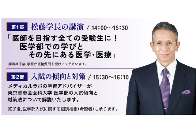 【大学受験】メディカルラボ「慈恵医大学長講演会」10/1 画像