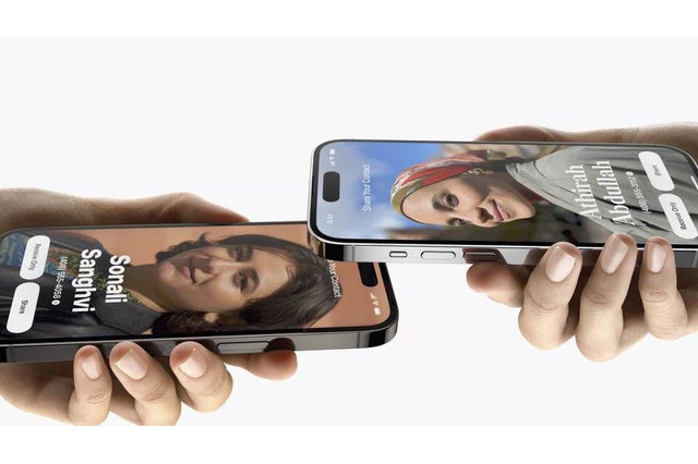 iPhoneやApple Watchを近づけて連絡先交換「NameDrop」 画像