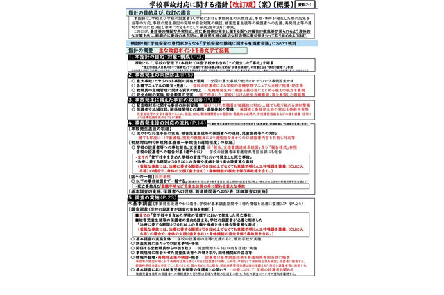 学校事故の対応指針、改訂案を公表…報告徹底求める 画像