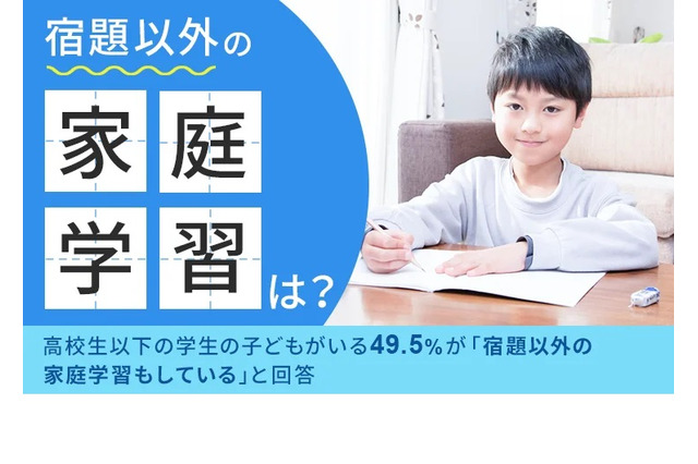 高校生以下の家庭学習、半数が「宿題以外もしている」 画像