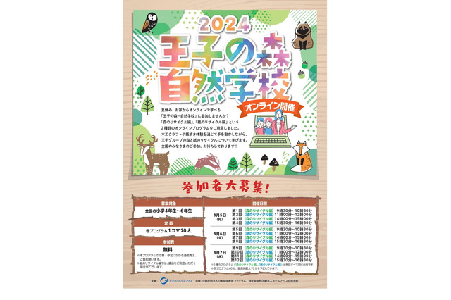 【夏休み2024】小4-6対象「王子の森・自然学校」オンライン8/5-7 画像