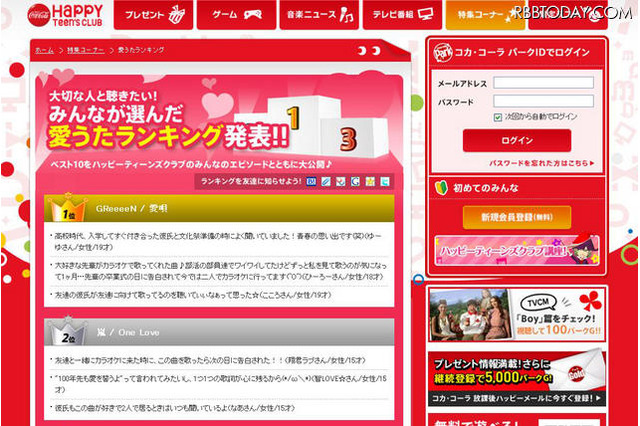 バレンタイン目前に10代が聴きたい“愛うた”、2年連続であの曲が1位 画像