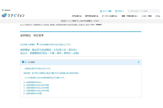 【大学受験2026】進研模試「合格可能性偏差値」4月版 画像