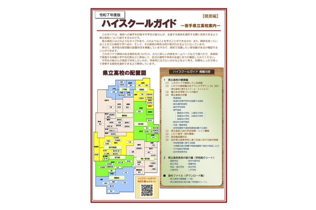 【高校受験2026】岩手県「ハイスクールガイド」令和7年度版公開 画像