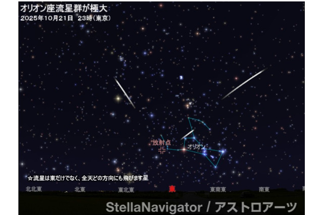 オリオン座流星群10/21深夜から見ごろ、前後数日が観測チャンス 画像