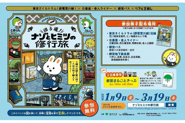 荒川線・舎人ライナー・都営バス沿線でリアル宝探し…3/19まで 画像