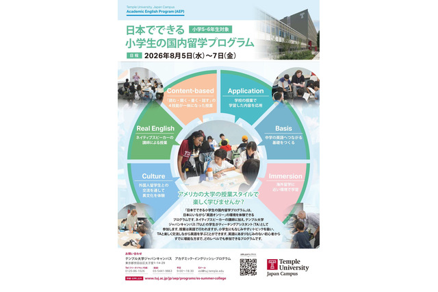 【夏休み2026】英語で国内留学…200名の小5-6募集 画像