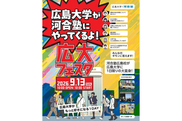 【大学受験】広島大学×河合塾「広大フェスタ」9/13 画像