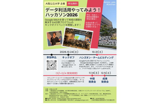 大阪公立大、全4回「データ利活用ハッカソン」学生・社会人募集 画像
