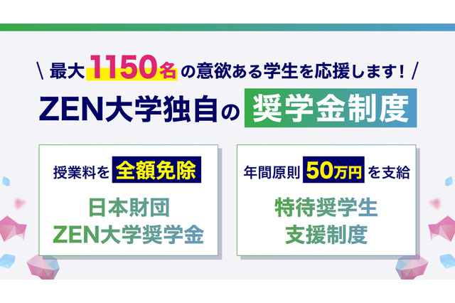 【大学受験2027】ZEN大学、奨学金を最大1,150人に支給 画像
