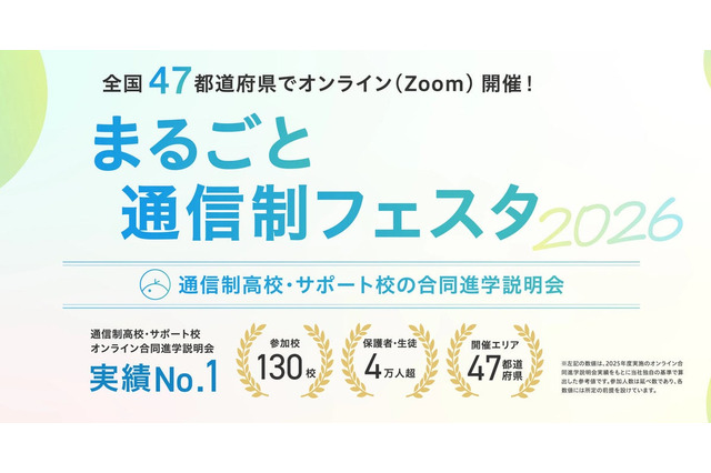 【高校受験】通信制高校オンライン合同説明会10/17から…全国対象 画像
